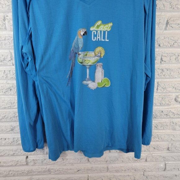 Womens Top 3XL Plus Tee Parrot Margarita Blue Last Call Raglan Sleeve BLU1E - Picture 4 of 9
